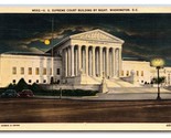Supreme Court Building Night View Washington DC UNP Linen Postcard P23 - $2.92
