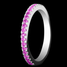 Labor Erstellt Saphir Ewigkeit Band Verlobung Hochzeit Jubiläum Ring 925 Silber - £49.48 GBP