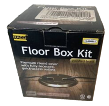 RACO ® 6239BP Round Floor Box Kit w/Recessed Duplex 15 A, Single Gang, B... - $48.51