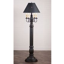 General James wood Floor Lamp in Black with Tin Shade image 3