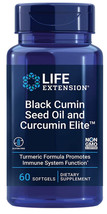 Black Cumin Seed Oil Curcumin Elite Turmeric Extract 60Sgel 500mg Life Extension - £18.86 GBP