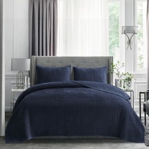Shalala Velvet Quilt King Size,Striped Bedding Set,Lightweight Velvet Comforter, - £130.26 GBP