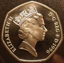Huge Gem Cameo Great Britain Proof 1996 50 Pence~Britannia Seated~Free S... - $13.71