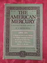 American Mercury April 1930 Alfred Prowitt Charles Finger - £9.35 GBP