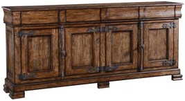 Sideboard Philippe French Rustic Pecan Solid Wood Cremone 4-Door Drawer - £3,300.54 GBP