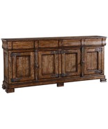 Sideboard Philippe French Rustic Pecan Solid Wood Cremone 4-Door Drawer - £3,246.86 GBP