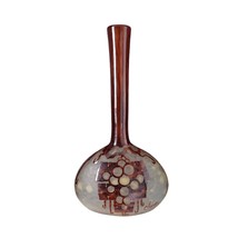 c.1925 14&quot; Charder French Art Deco Cameo Glass Vase Geometric Grape Vine Charles - £1,416.09 GBP