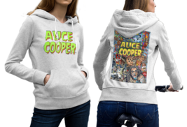 Alice Cooper Musician High-Quality Women&#39;s White Hoodie - £27.52 GBP