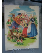 Vintage Meyercord Co. Dutch Girls &amp; Tulips Wall or Accessories Transfer ... - £14.57 GBP