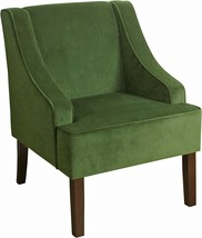 HomePop Velvet Swoop Arm Living-Room-Chairs, Dark Green - £145.47 GBP