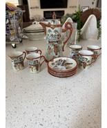 Vintage Japanese Geisha Tea Set - Hand-Painted Teapot with 6 Cups &amp; 5 Se... - €127,11 EUR