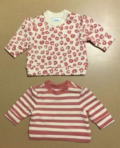 NEW Baby Infant Fleece Sweat Shirt Set of 2 Stripes &amp; Leopard 3M MSRP$24 - £11.71 GBP