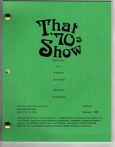 *THAT &#39;70s SHOW-RADIO DAZE (2001) Final Draft Script 12/07/00 Season 3, Ep. 14 - £39.09 GBP