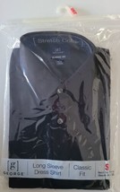 George Men&#39;s Long Sleeve Dress Shirt Dress Shirt, Classic Fit, Small Black, - £11.66 GBP