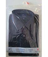 George Men&#39;s Long Sleeve Dress Shirt Dress Shirt, Classic Fit, Small Black, - £11.78 GBP