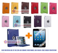 360 Rotating Smart Leather Case Cover with stand for iPad Air 1 1st &amp; 2 ... - £13.38 GBP+