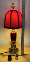 Vintage Antique Rare Co Table Lamp Brass Ceramic Bone 20.5” Tall - $240.10