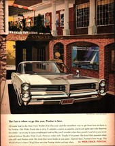 1964 PONTIAC BONNEVILLE   WIDE-TRACK V-8 AD PRINT GENERAL MOTORS GM FUTU... - $24.11