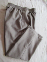 Alfred Dunner pants 14P  gray elastic waist straight leg inseam 27&quot; - $15.63