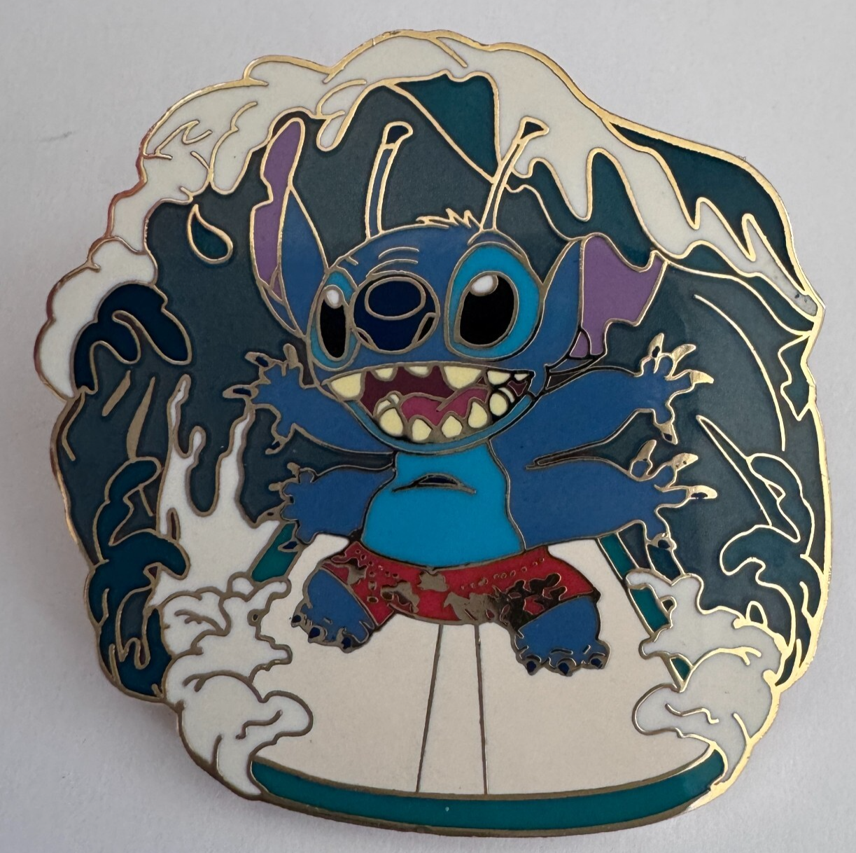 Disney Lilo Stitch 2005 Surfing Riding the Waves Pin - $22.76