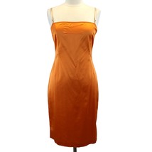NEW D&amp;G Dolce &amp; Gabbana Womens IT 46 US M Slip Dress Orange Stretch Satin  - £212.56 GBP