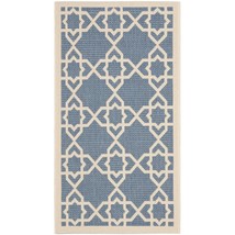 SAFAVIEH Courtyard Collection Accent Rug - 2&#39; x 3&#39;7&quot;, Blue &amp; Beige, Non-Shedding - £21.17 GBP