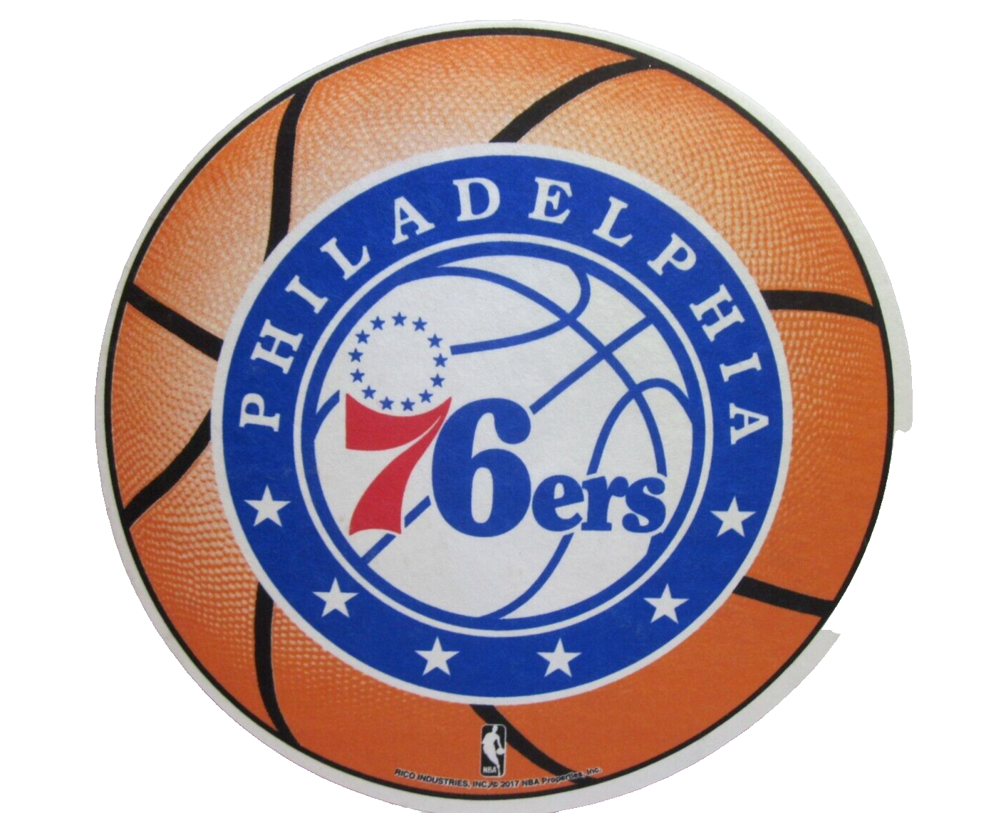 Philadelphia 76ers Round Felt Pennant Rico Industries 2017 NBA Basketball - $10.99