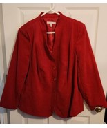 JM Collection Women&#39;s Plus Jacket Size 16W Faux Suede Button Front Holid... - $17.95