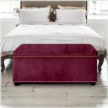 Velvet Upholstered Ottoman Storage Box Bedroom Footstool Blanket Toy Box  - £107.77 GBP