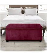 Velvet Upholstered Ottoman Storage Box Bedroom Footstool Blanket Toy Box  - $135.00