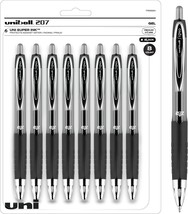 Retractable Gel Pens 0.7mm Bold Black Ink 8 pack 207 Retractable Fine Point New - £14.18 GBP
