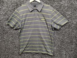 Oakley Shirt Men Medium Gray Striped Loose Golf Polo Opium Streetwear O Logo - £21.71 GBP