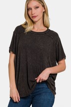 Zenana Washed Ribbed Short Sleeve Top - $33.59