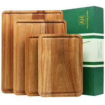 Large Wood Cutting Boards Set of 4 for Kitchen Cheese Charcuterie Board ... - $279.89