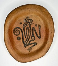 Vintage Handmade Texcoco Mexico Aztec/Mayan Design Sm Dish Running Bird  Redware - £31.45 GBP