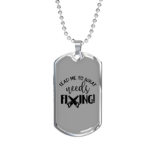 What Needs Fixing Woodworker Dog Tag Stainless Steel or 18k Gold W 24&quot; - £37.92 GBP+