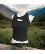 Otos New York Ribbed Tank Top Sz XL Keyhole Black Form Fitting Causal Co... - $21.78 CAD