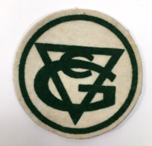 Vintage Felt Patch Unknown Origin Green White G C Triangle 4&quot; - £5.36 GBP