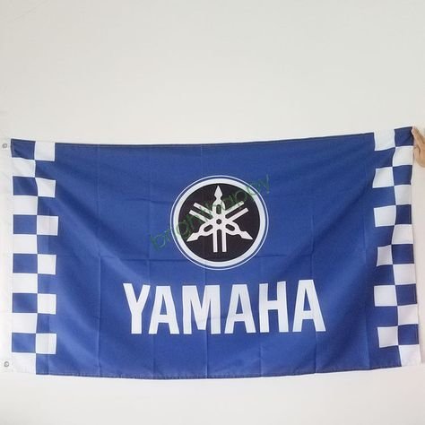 Yamaha Blue Logo Flag 3X5 Ft Polyester Banner USA 90x150cm - Decorative