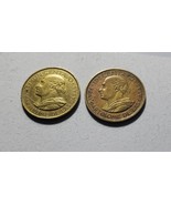 Two Republica de Guatemala Un Centavo Batolome de las Casas brass coins - $5.41 CAD