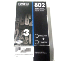 Epson 802 Standard Black Ink Cartridge 2 Pack 12/2021 Open Box - $18.81
