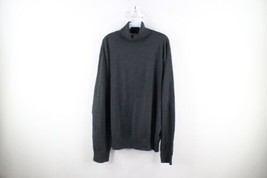 J Crew Mens Size XL Blank Cotton Silk Knit Long Sleeve Turtleneck Sweater Gray - £46.35 GBP