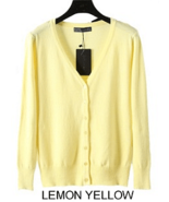 Color: Lemon Yellow,Size: 4X Large - Cuddle Cardigans Long Sleeves Butto... - $61.98 CAD