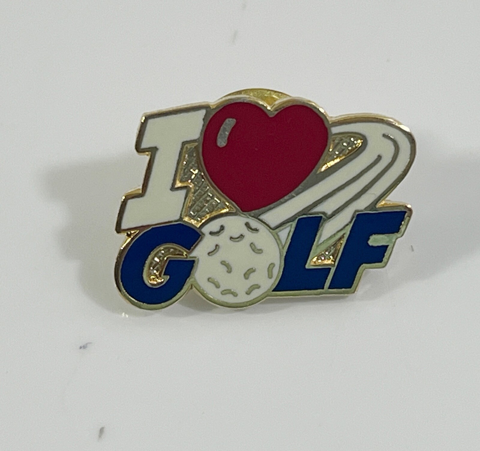I Heart Love Golf Red Heart Lapel Pin - $9.89