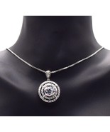 Delicate Cubic Zirconia Necklace Silver Plated with 14K White Gold Plate... - £38.60 GBP