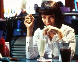 Uma Thurman with cigarette and milkshake from Pulp Fiction 8x10 inch photo - £7.70 GBP