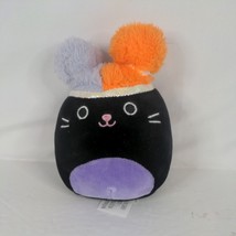 2021 Halloween Squishmallow Autumn Black Kitty Cat Squishdoo 5&quot; Plush Orange - £8.76 GBP