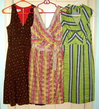 Lot (3) Elegant Silk/Linen Sleeveless Empire Cocktail Dresses (Size 4) K... - $97.02