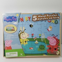 Peppa Pig 5 Wooden Puzzles and Storage Box New Sealed - £11.24 GBP