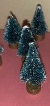 Lot of 4 Miniature Dollhouse Snowy Christmas Trees Forest Bottlebrush Trees - £8.76 GBP